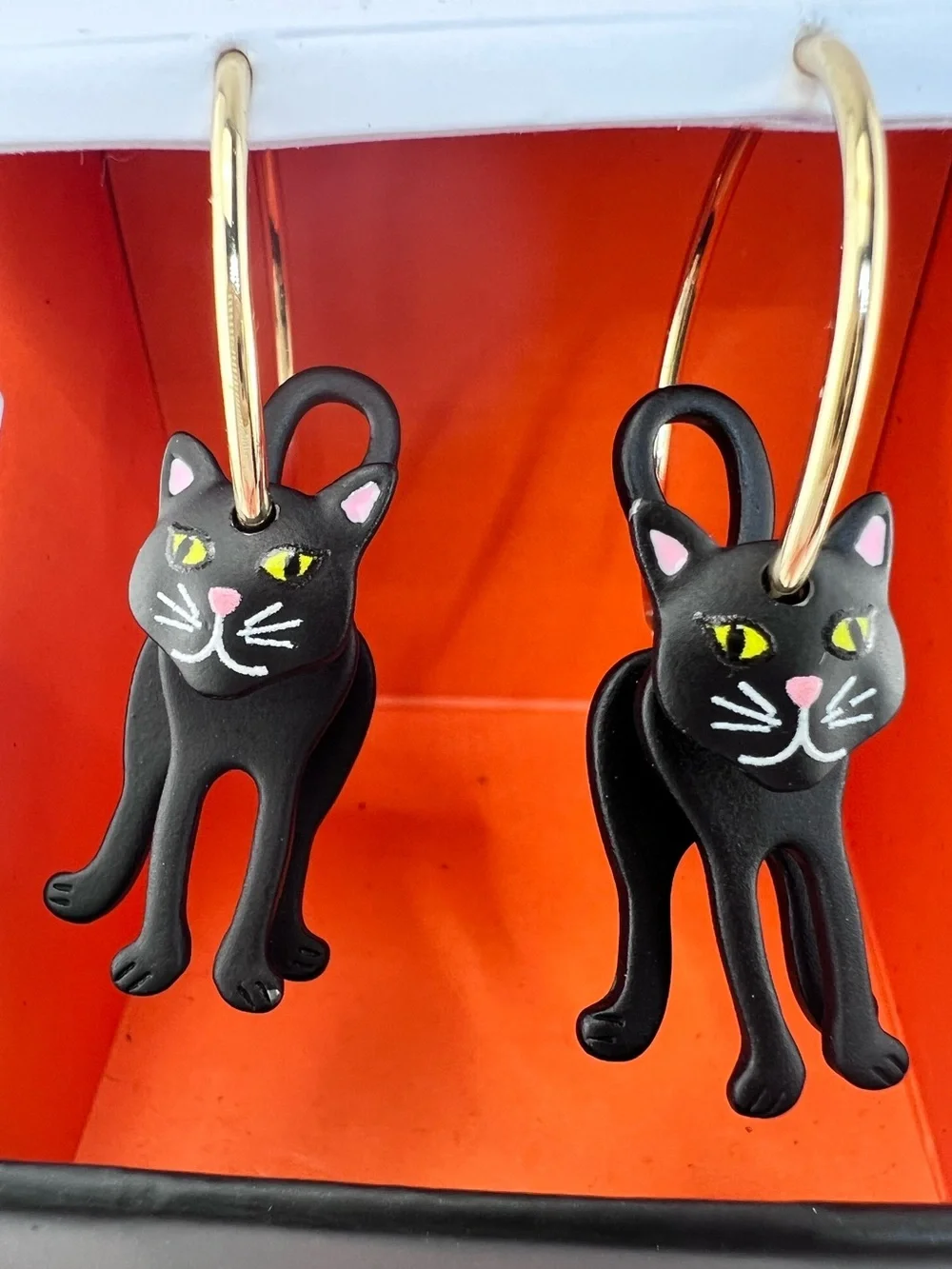 Black Cat Hoop Earrings - True to Form Black Cat Earrings
